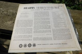 Brahms Cello Sonatas Janos Starker Abba Bogin UK Saga XID 5164 ED1 Rare LP 4