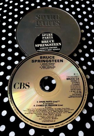 Bruce Springsteen - Spare Parts / Pink Cadillac Rare Cd Single In Tin Case