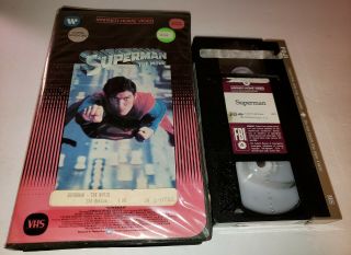 Superman: The Movie Vhs Clamshell Warner Vintage Rare Christopher Reeve 1978