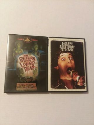 Double Dvd Horror,  The Return Of The Living Dead And Happy Birthday To Me.  Rare