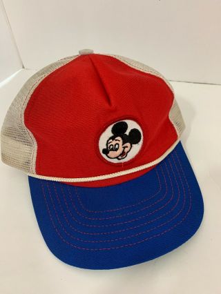 Walt Disney Productions Vintage Mickey Mouse Mesh Back Hat Boys Sm/m Retro Rare