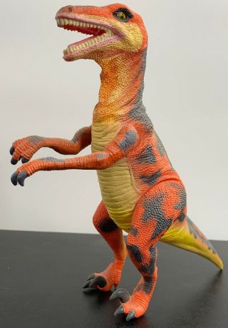 Vintage Dinosaur 12 1/2” Raptor Toy Stamped 1992 Rare