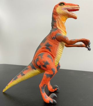 Vintage Dinosaur 12 1/2” Raptor Toy Stamped 1992 RARE 2