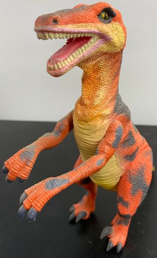 Vintage Dinosaur 12 1/2” Raptor Toy Stamped 1992 RARE 3