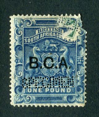 Br Central Africa B.  C.  A.  /nyasaland 1891.  £1 Deep Blue.  Mh.  Sg 14.  Specimen.  Rare