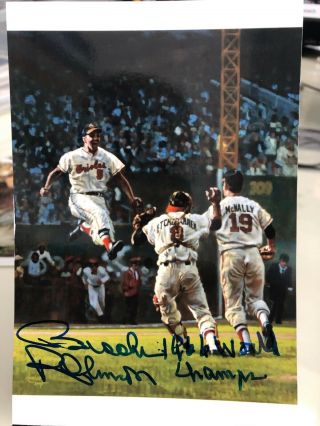 Brooks Robinson Signed Autograph 4x6 Photo Orioles Hof Champs Rare Baseball