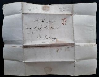 RARE 1818 France Folded Letter sent from paris to Antony 