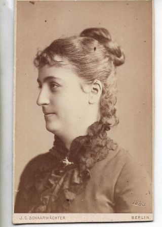 1883 - Lilli Lehmann - Famous Operatic Soprano Singer - Rare Cabinet Photo