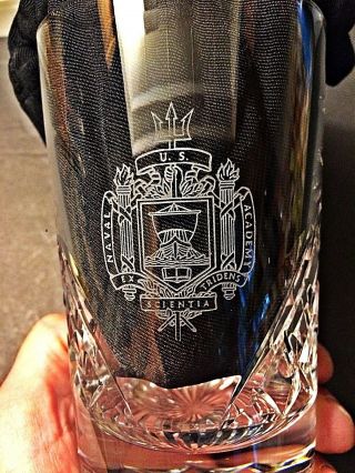 Us Naval Academy Textured Drinking Glass Navy Midshipmen Rare Unique Military