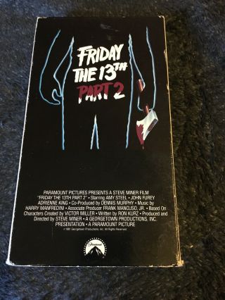 Friday The 13th - Part 2 Vhs Rare Horror Jason Slasher