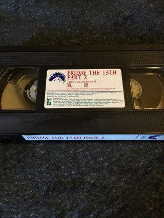 Friday the 13th - Part 2 VHS RARE HORROR JASON SLASHER 4