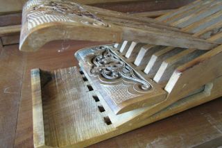 Rare Antique wooden folding book rest Carved Decorative Useful Interesting 3