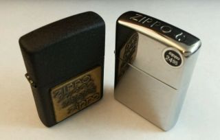 Rare Crown Stamp Black Crackle Plaque Emblem Zippo Lighter Cases