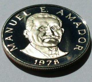 Rare Unc 1978 Panama 10 Centésimos 75th Anniversary Proof Coin Manuel Amador 3