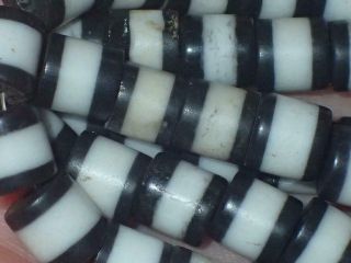 35 Antique Tibetan Rare Glass Beads,  7mm,  S1330