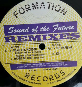 Formation Records Sound Of The Future Remixes Ep Vinyl 12 " Rare Jungle Hardcore