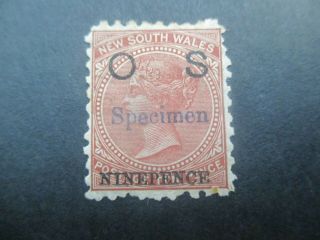 Nsw Stamps: Overprint Os Specimen Rare (f244)