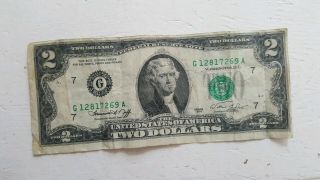 1976 $2 Two Dollar Bill Misprint Defect Very Rare G12817268a