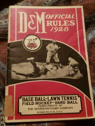 1928 D&m Official Rules Rare Baseball Lawn Tennis Field Hockey Get While You Can