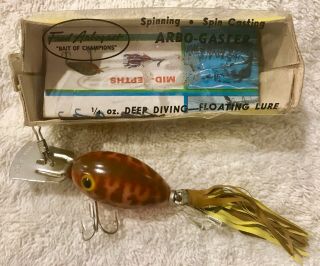 Fishing Lure Fred Arbogast 1/4oz Arbo Gaster Rare Brown Coach Dog No Stencil
