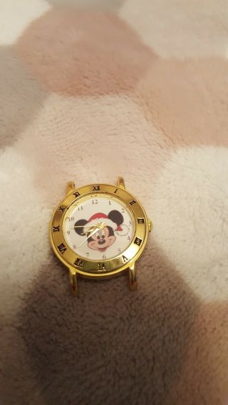 Rare Vintage - Mickey Mouse Wristwatch Gold W No Strap - Needs Battery