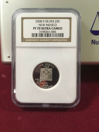 Rare 2008 - S 25c Mexico U.  S.  State Quarter - Silver - Ngc Proof 70 Uc
