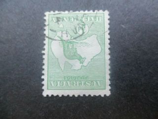 Kangaroo Stamps: 1/2d Green Inverted Watermark - Rare (c238)