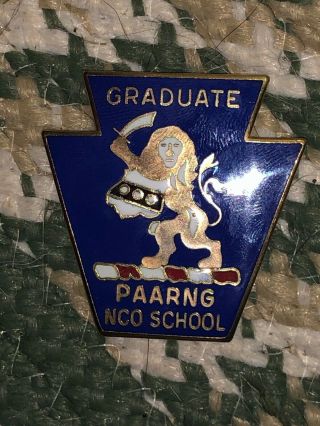 Rare Obsolete Pennsylvania National Guard Nco School Graduate Badge Paarng Medal