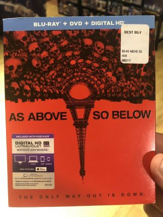 As Above,  So Below (blu - Ray/dvd,  2014,  2 - Disc Set) With Rare Slipcover