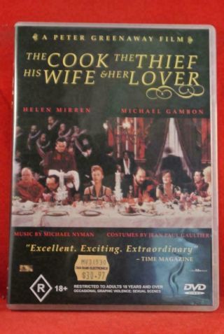 The Cook,  The Thief,  His Wife And Her Lover - Peter Greenaway /horror/ Rare Oop