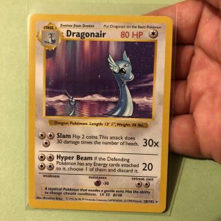 Dragonair 18/102 Shadowless Rare NM,  Dratini 26/102 3
