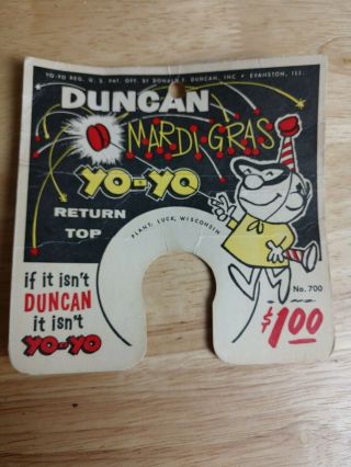 Vintage Rare Retro Duncan Yo - Yo Mardi Gras Packaging