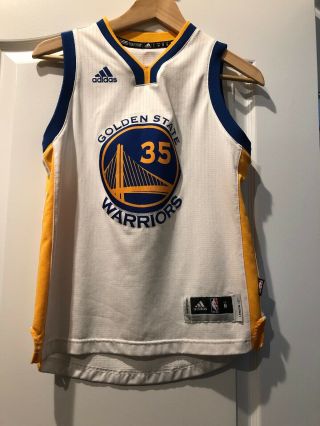 Rare Kevin Durant Golden State Warriors Swingman Jersey Patch Adidas Youth M
