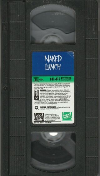 Naked Lunch rare 1992 VHS David Cronenberg Peter Weller William S Burroughs A 3