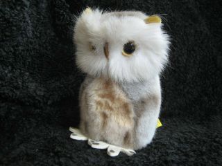 Rare 1976/87 German Steiff Owl W.  Button & Tag Wiggi
