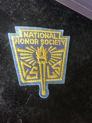 National Honor Society Logo Patch Vtg 4” Rare Orig Retro 80s Felt School