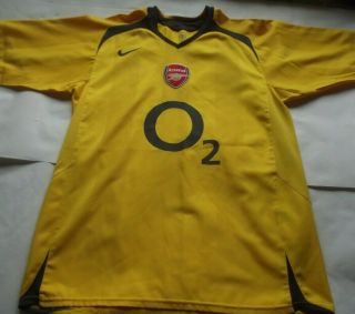 Arsenal 2005 2006 Away Shirt Rare O2 Classic Yellow (xl)