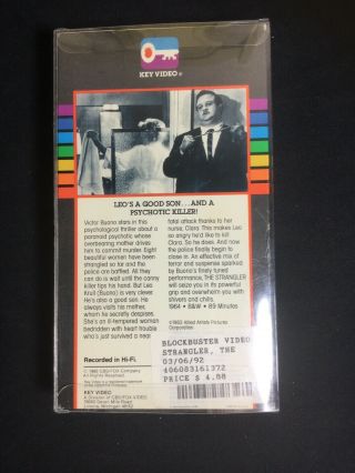 The Strangler Rare Key Video Horror VHS W Box Protector VTG 2