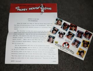 The All Mickey Mouse Club Rare 1977 Fan Letter,  Picture Card