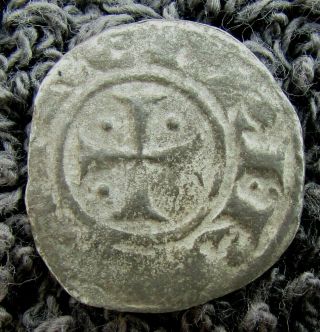 Rare Medieval Silver Hammered Templar Coin (m132)