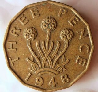 1948 Great Britain 3 Pence - Rare Date - Coin - Britain Bin A