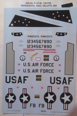 Oop - Rare Bare - Metal F - 101b Voodoo Experts - Choice Decals 1/48 48 - 25