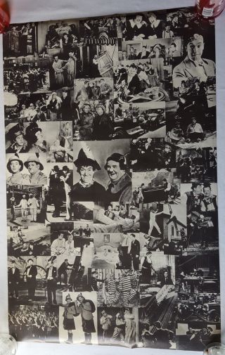 Rare Vintage Laurel Hardy Collage Poster 23x35 " Funny Comedy Molliver 70s 1970s