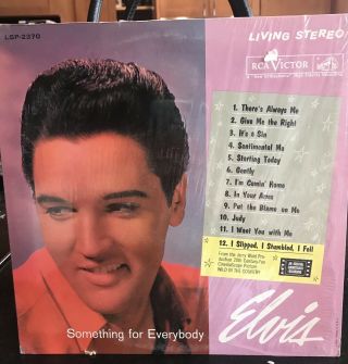 Elvis Presley Lp Something For Everybody Rare Living Stereo Lsp - 2370 Ex,  1s/2s