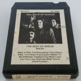 Rare 1973 Bread Best Of Bread 8 - Track Cartridge Tape Oz - Press Album Vg
