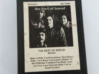 RARE 1973 BREAD BEST OF BREAD 8 - TRACK CARTRIDGE TAPE OZ - PRESS ALBUM VG 3