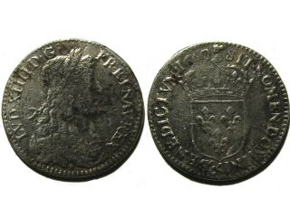 Rare Silver 1/8 Ecu Of Louis Xiv (1643 - 1715),  1659 Rare