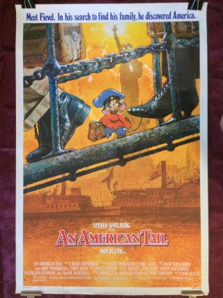 An American Tail Rare Us One Sheet Movie Poster Don Bluth Cartoon Animation 80s