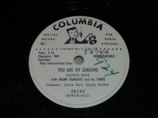 Rare 78 Rpm Doris Day Frankie Yankovic Promo " The Comb And Paper Polka " Columbia