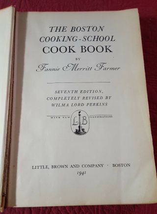 The Fannie Farmer Boston Cooking School Cookbook 1941 Hardcover Vintage RARE 3
